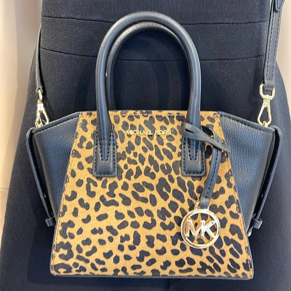 Michael Kors Avril Extra-Small Leather and Suede Satchel Crossbody Exotic Print - Picture 15 of 16